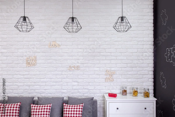 Fototapeta Living room with industrial lamps