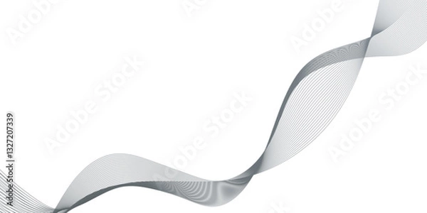 Fototapeta digital and modern seamless abstract curved wave line, Wavy flowing curve pattern of digital modern technology and geometry, modern seamless abstract wave curve lines with flowing particles.