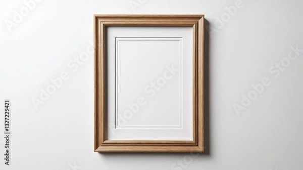 Fototapeta A single instant photo frame on pure empty white background, mockup
