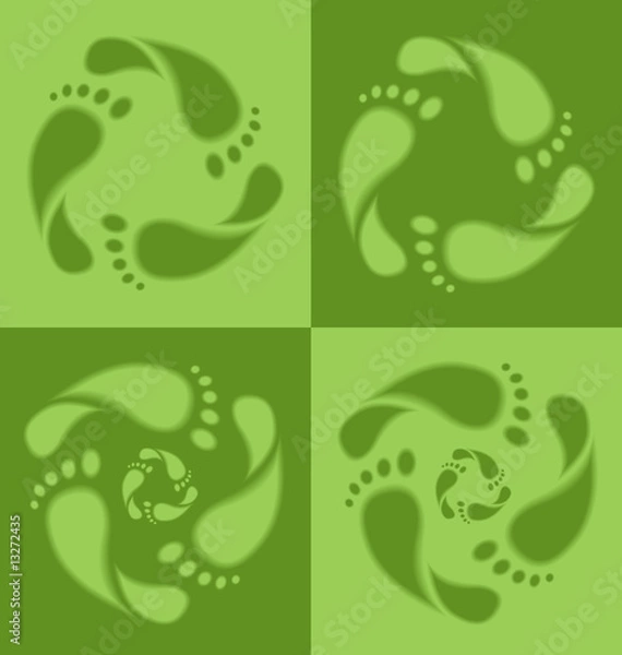 Fototapeta Footprint recycle sign