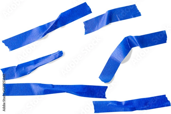 Obraz Blue tape crumpled pieces bundle transparency isolated