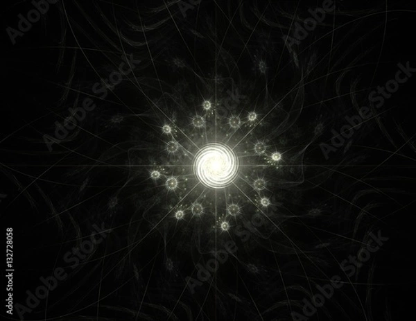 Obraz Abstract fractal color background with crossing circles and oval. Motion illustration.