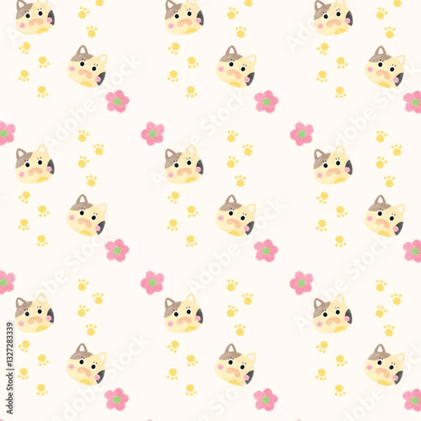 Fototapeta seamless pattern with cats