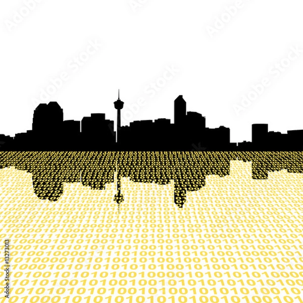 Fototapeta Calgary skyline with binary