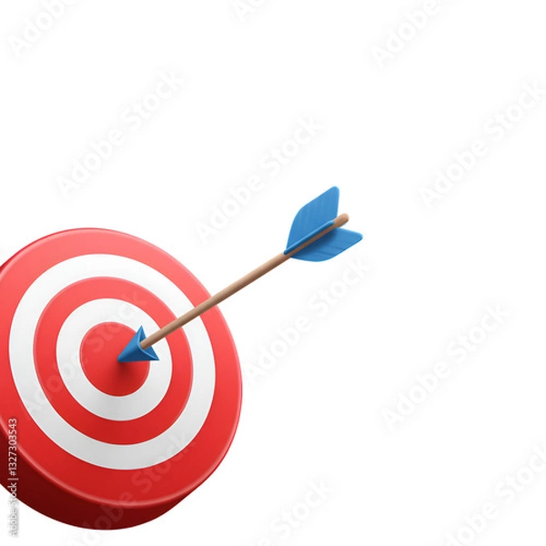 Obraz Red and White Target with an Arrow Hitting the Bullseye