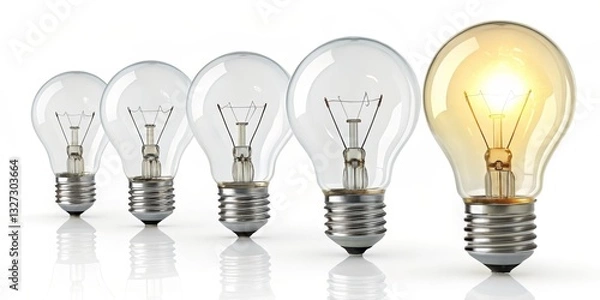 Fototapeta Row of Light Bulbs, Idea, Innovation