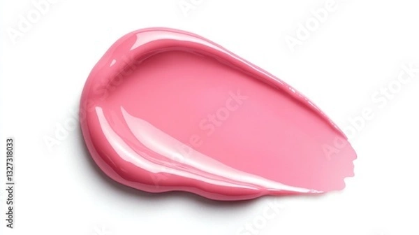 Fototapeta Splash of bright pink nail polish creating an abstract shape on a white background generative ai