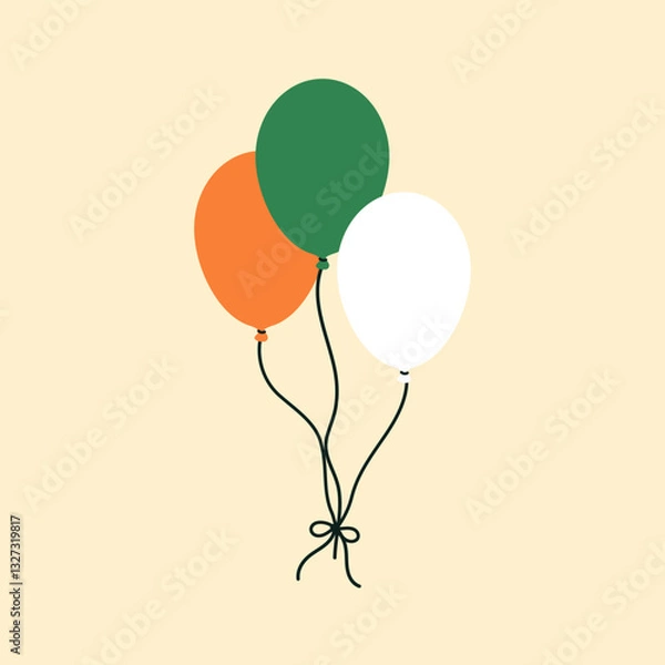 Fototapeta St. Patrick's Day balloons element vector. Vector Illustration Clipart object design element for celebrate the St. Patrick's Day