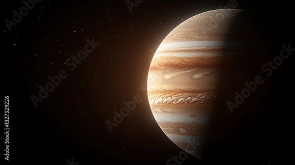 Obraz Jupiter against space background, planetary science