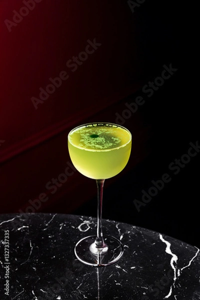 Obraz Gin basil smash cocktail in a coupe glass