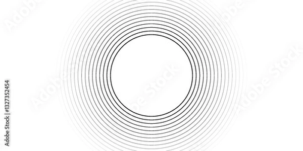 Fototapeta Abstract gold circle lines on dark background. Geometric stripe line art design.