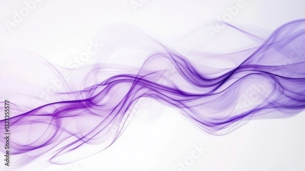 Fototapeta Elegant purple smoke flows gracefully against a clean background, creating a soothing abstract display in soft curves and swirls