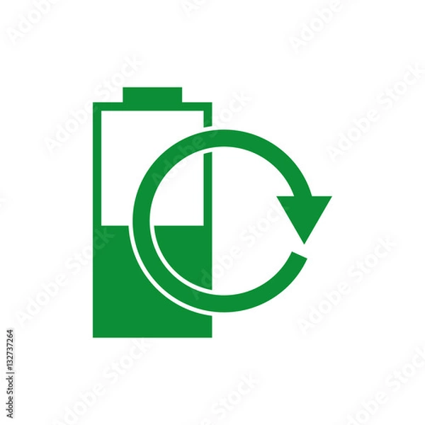 Obraz battery refresh icon, vector illustration