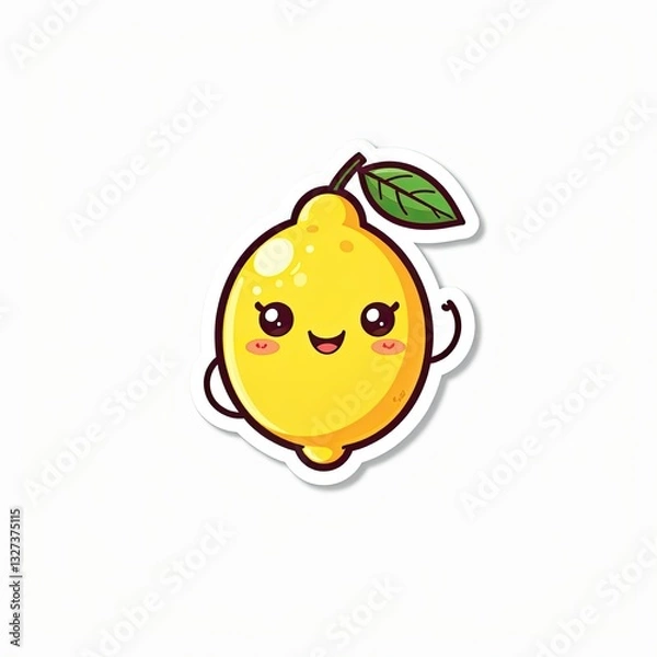 Obraz Cute and Funny Lemon Smiling Fruit Vector Illustration