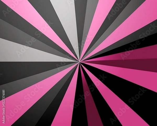 Obraz Vibrant Pink and Blue Stripes Radiating on a Dark Background