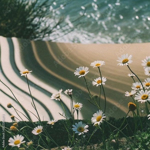 Fototapeta Daisy flowers background3