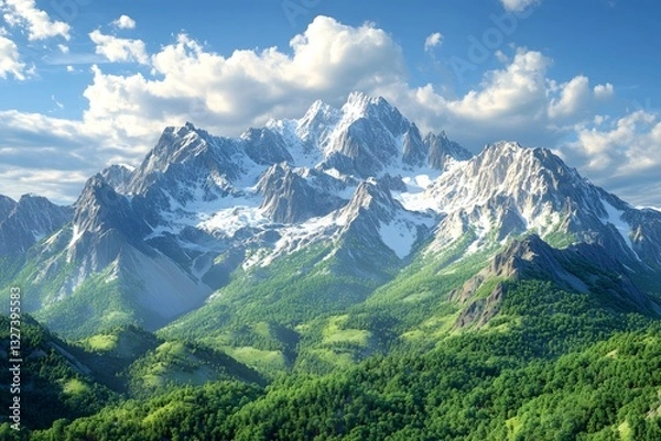 Fototapeta The Awakening of Hibernating Animals during the Awakening of Insects Season with Spring Thunder in the Mountains and Forests