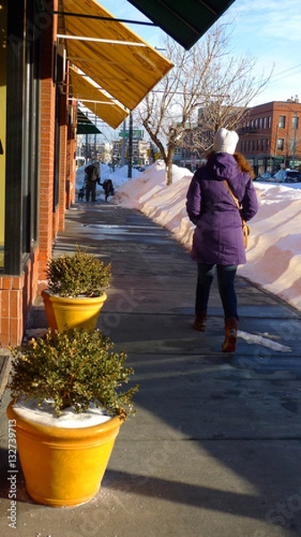 Fototapeta snow sidewalk