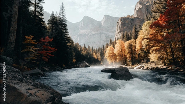 Obraz smock with mountain ai generated Image