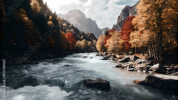 Obraz smock with mountain ai generated Image