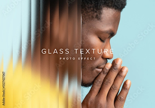 Obraz Reeded Glass Texture Image Effect Mockup