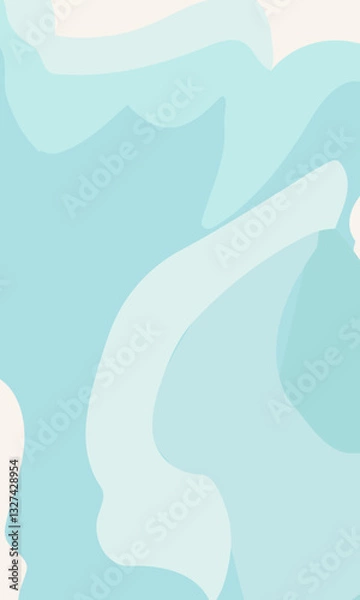 Fototapeta Vertical background wavy lines. Pastel color Aquamarine. Vector template for design, stories, posts on social networks.