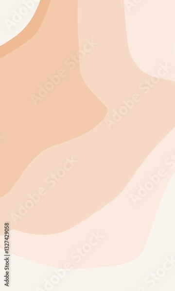 Fototapeta Vertical background wavy lines. Pastel color delicate peach, light orange. Vector template for design, stories, posts on social networks.