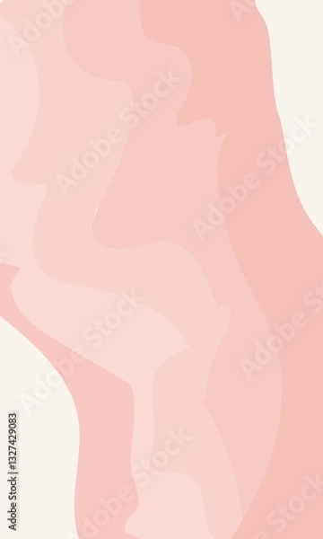 Obraz Vertical background wavy lines. Pastel color delicate peach with pink tints. Vector template for design, stories, posts on social networks.