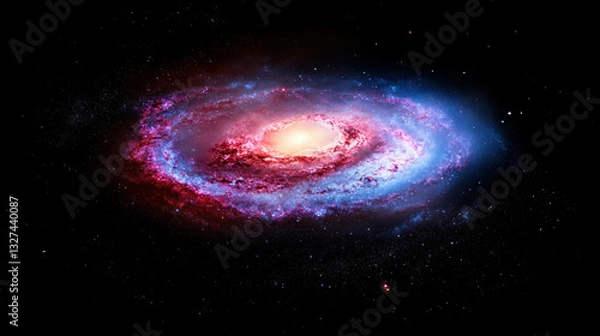 Fototapeta Swirling galaxy texture with stars for cosmic designs and digital art