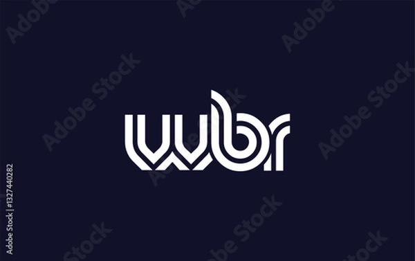 Fototapeta WBR Creative Unique Modern Letter Logo Design.  Stylized logo featuring a unique letter design, presenting abstract minimalist aesthetics and modern appeal.