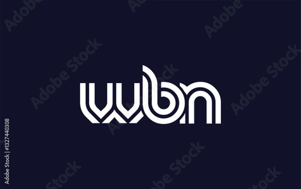 Fototapeta WBN Creative Unique Modern Letter Logo Design.  Stylized logo featuring a unique letter design, presenting abstract minimalist aesthetics and modern appeal.