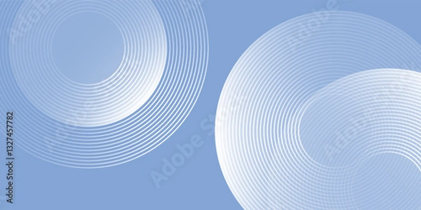 Fototapeta Vector blue modern background with circle elements. Digital technology illustration simple modern