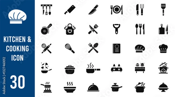 Obraz Kitchen and Cooking Icons