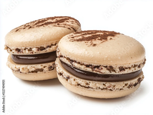 Obraz Macarons isolated white background