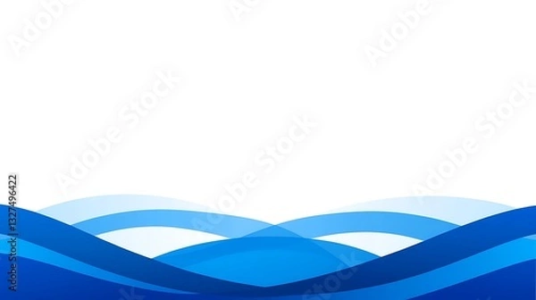 Obraz Blue Waves, Abstract Background, Water Ripples, Overlay