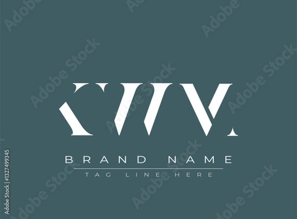 Fototapeta KWM abstract letter logo design. This logo is designed by three abstract letters.