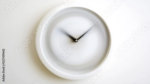 Obraz Blurred clock time passing quickly on white wall