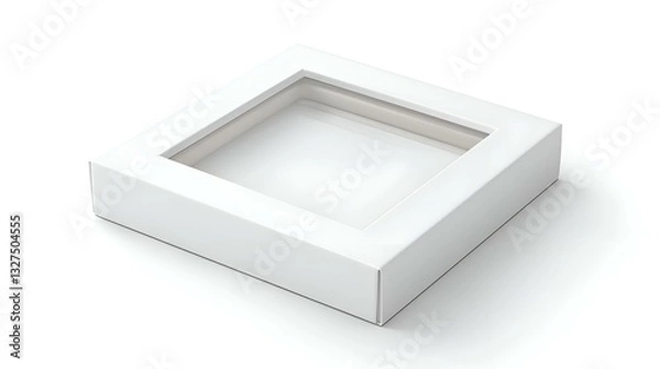 Fototapeta Empty white paper box with transparent window