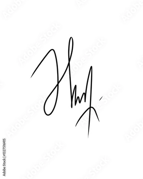 Fototapeta  simple signature stroke with alphabet characters