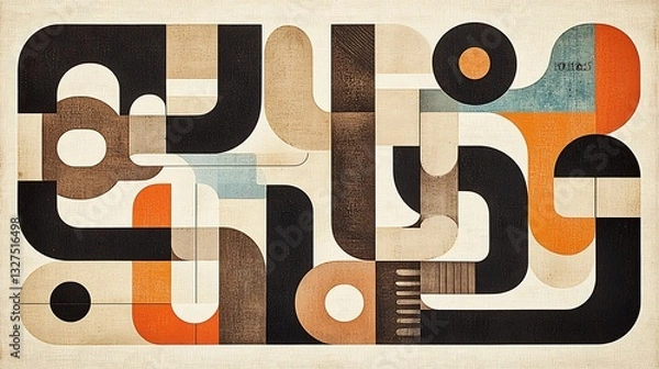 Fototapeta Abstract Geometric Interlocking Shapes Design