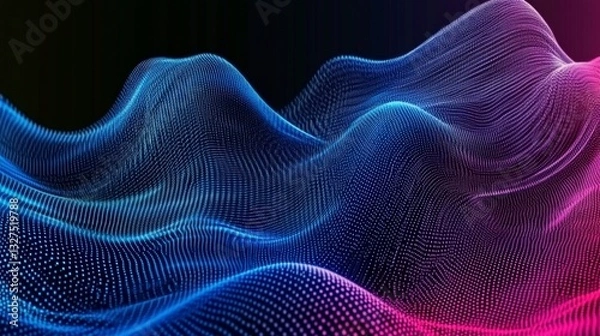Fototapeta Abstract Digital Wave: A Colorful and Dynamic Technology Art
