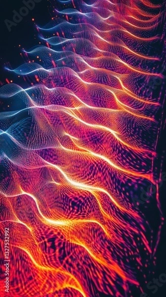 Fototapeta Stunning Abstract Digital Waves: A Visual Representation of Data Flow
