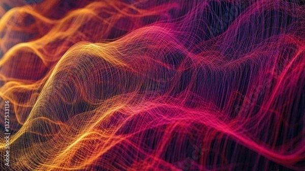 Fototapeta Abstract Data Visualization: A Colorful Network Design