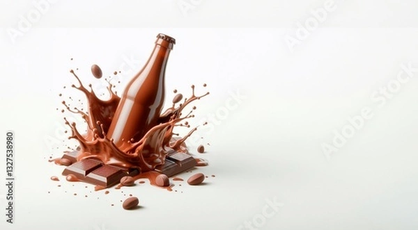 Obraz chocolate splash isolated on white