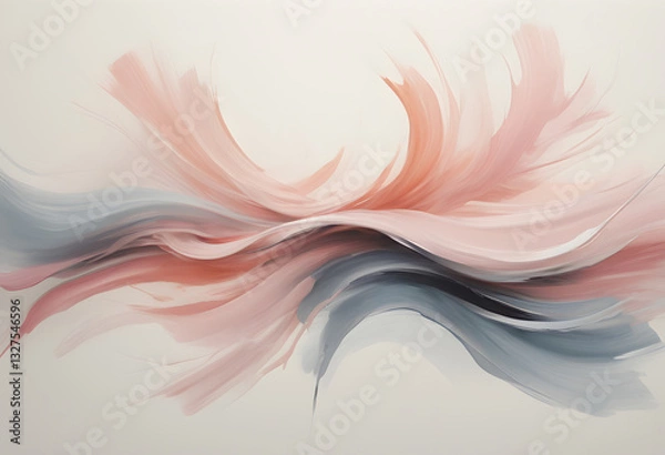 Fototapeta Flowing soft-edged brushstrokes, gentle movement, artistic abstraction.