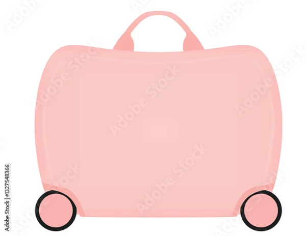 Fototapeta Pink suitcase.  front view. vector illustration