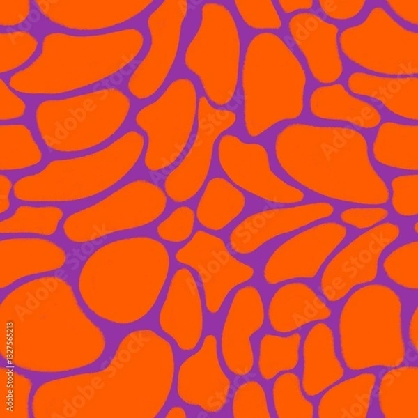 Fototapeta Abstract background with spots, orange and purple