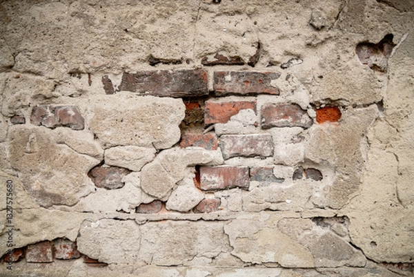 Obraz old brick wall with red bricks