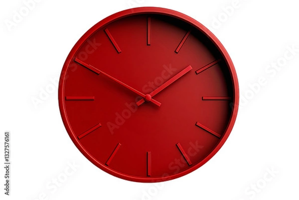 Obraz Modern red wall clock with minimalist design