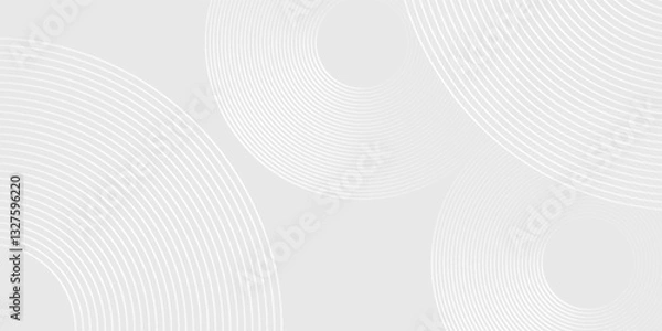 Fototapeta Modern white glowing geometric lines on gray background. Modern shiny blue circle lines pattern. Futuristic technology illustration simple modern